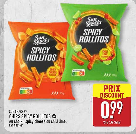 Sun Snacks Chips Spicy Rollitos