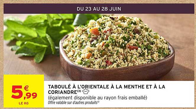 TABOULÉ À L'ORIENTALE À LA MENTHE ET À LA CORIANDRE