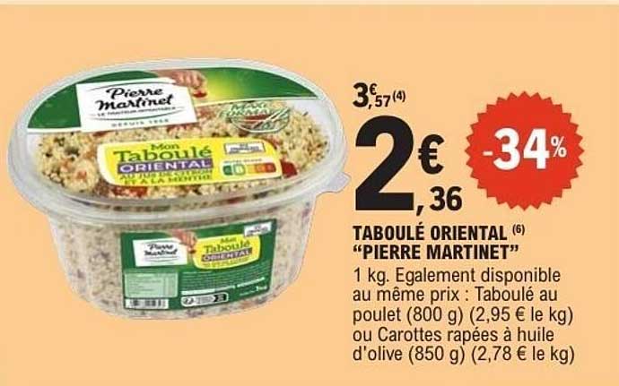 TABOULÉ ORIENTAL "PIERRE MARTINET