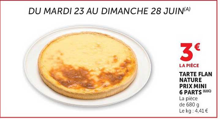 TARTE FLAN NATURE PRIX MINI 6 PARTS