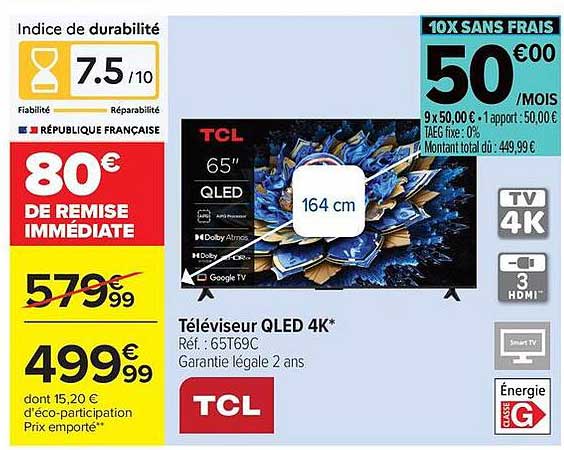 TCL Téléviseur QLED 4K
