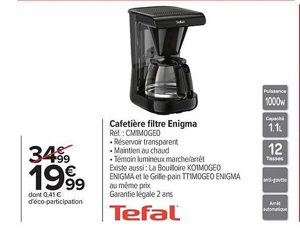Tefal Cafetière filtre Enigma