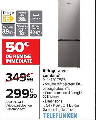 TELEFUNKEN Réfrigérateur combiné