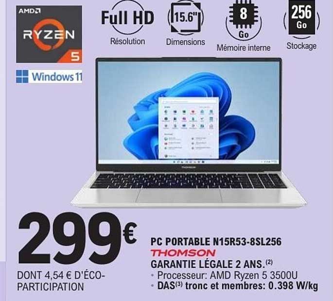 THOMSON PC PORTABLE N15R53-8SL256