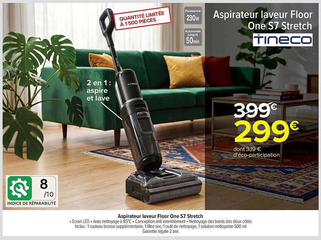 Tineco Aspirateur laveur Floor One S7 Stretch