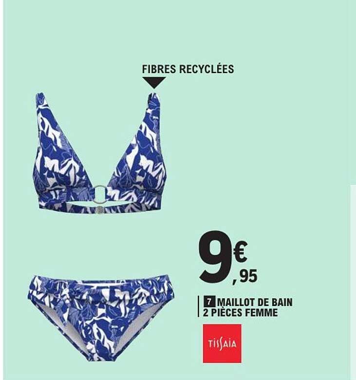 Tissaia Maillot de bain 2 pièces femme