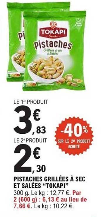 TOKAPI pistaches grillées à sec et salées
