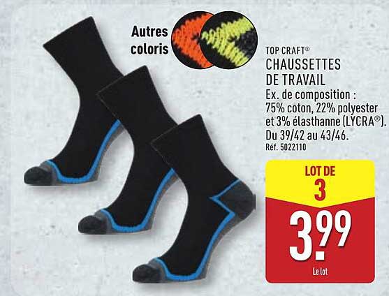 TOP CRAFT CHAUSSETTES DE TRAVAIL