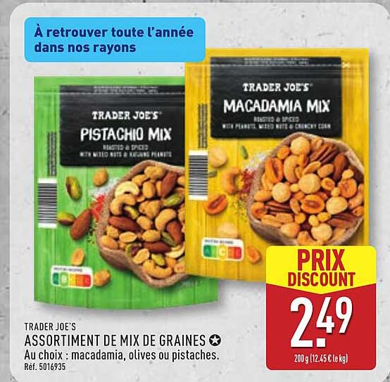 TRADER JOE'S ASSORTIMENT DE MIX DE GRAINES