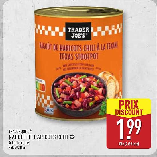 TRADER JOE'S RAGOÛT DE HARICOTS CHILI