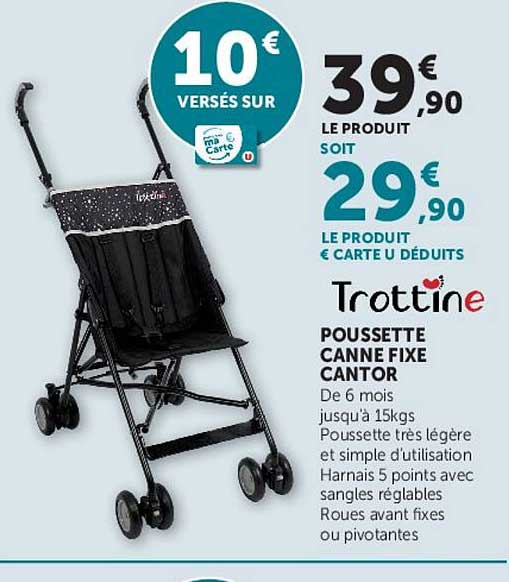 Trotline Poussette CANNE FIXE CANTOR