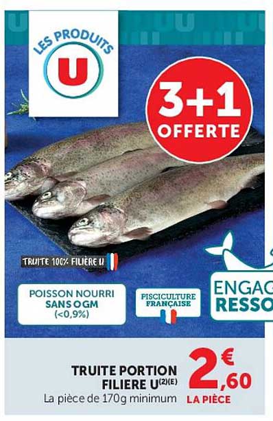 Truite portion filiere U