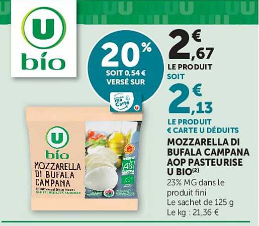 U bio MOZZARELLA DI BUFALA CAMPANA