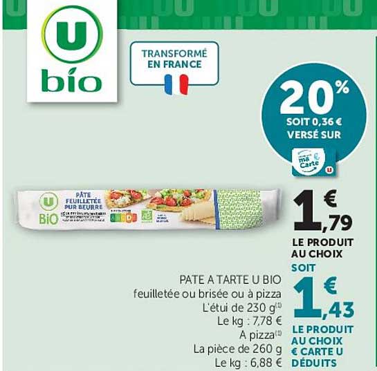U bio PÂTE FEUILLETÉE PUR BEURRE