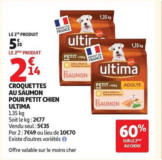 Ultima Croquettes au saumon pour petit chien