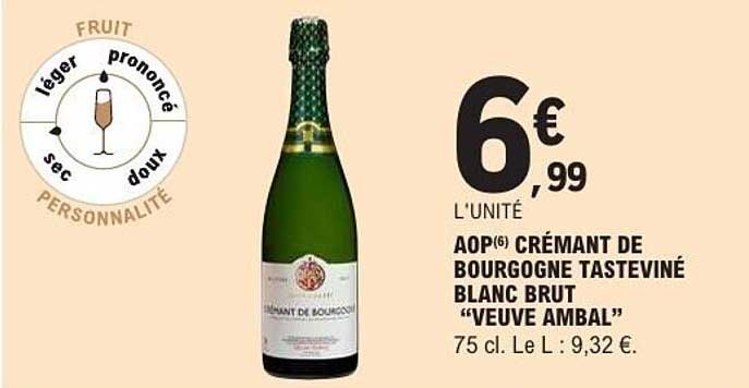 Veuve Ambal Crémant de Bourgogne Tasteviné Blanc Brut