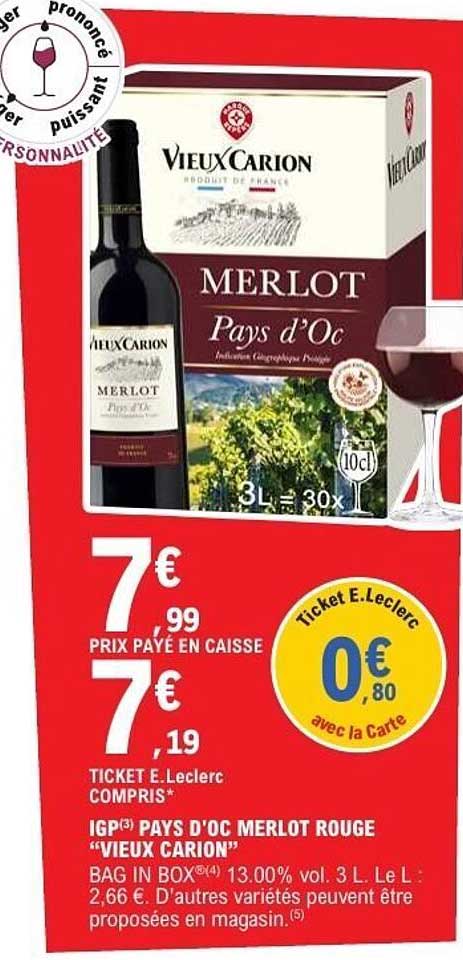 Vieux Carion MERLOT Pays d’Oc