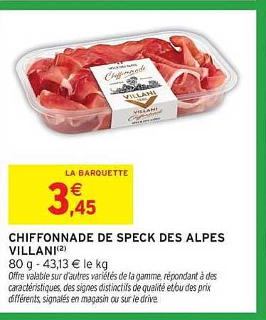 VILLANI Chiffonnade de speck des Alpes