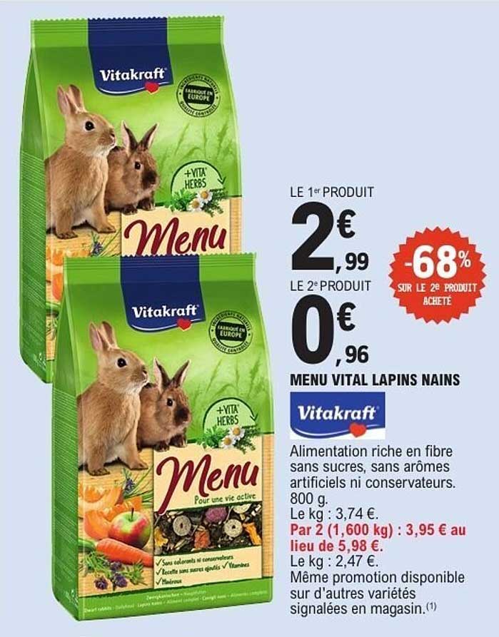Vitakraft Menu Vital Lapins Nains