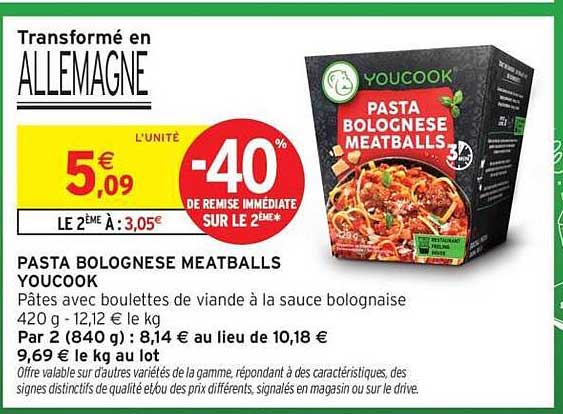 YOUCOOK PASTA BOLOGNESE MEATBALLS