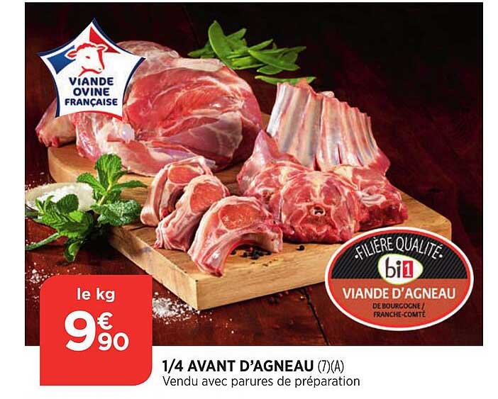 1-4 avant d'agneau