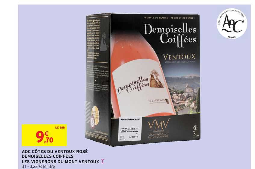 aoc côtes du ventoux rosé demoiselles coiffées les vignerons du mont ventoux