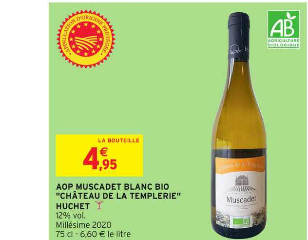 aop muscadet blanc bio "château de la templerie" huchet