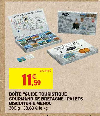 Boîte "guide Touristique Gourmand De Bretagne" Palets Biscuiterie Menou