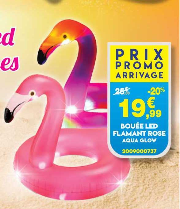 bouée led flamant rose aqua glow