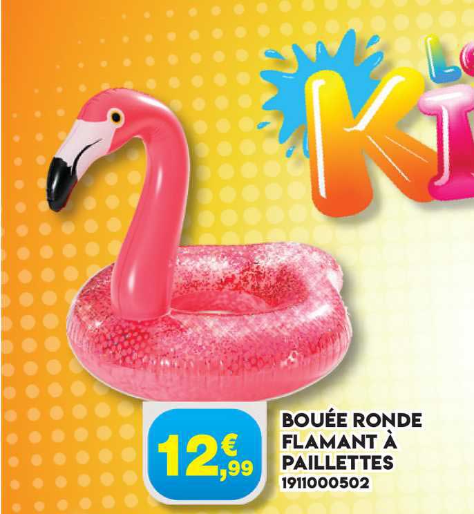Bouée Ronde Flamant à Paillettes