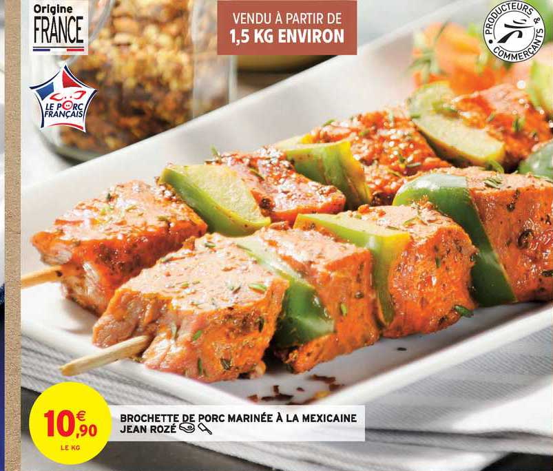 brochette de porc marinée à la mexicaine jean rozé