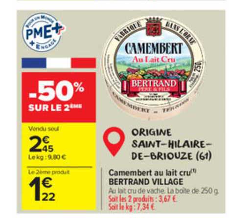 camembert au lait cru bertrand village