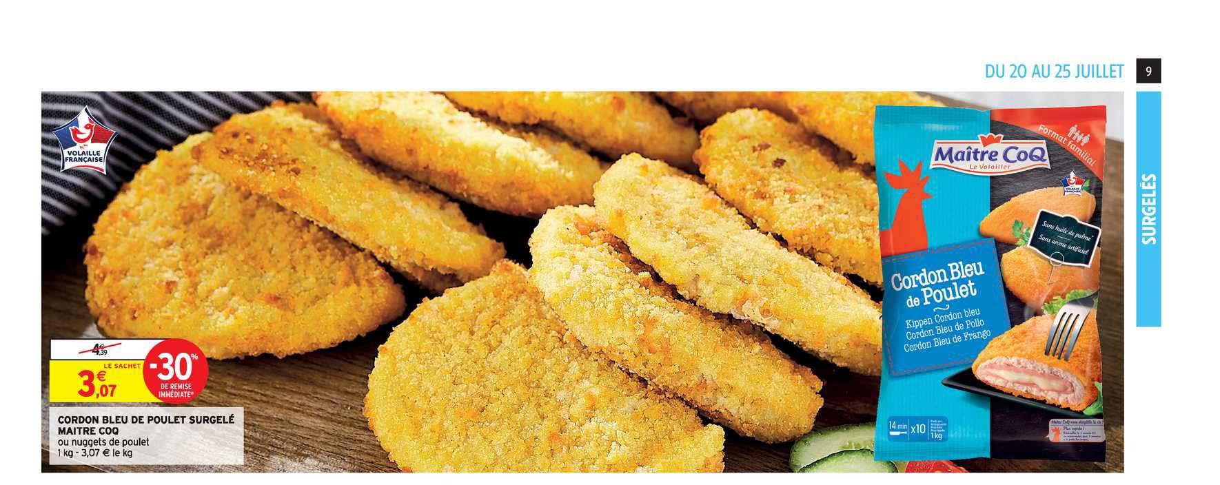 cordon bleu de poulet surgelé maître coq