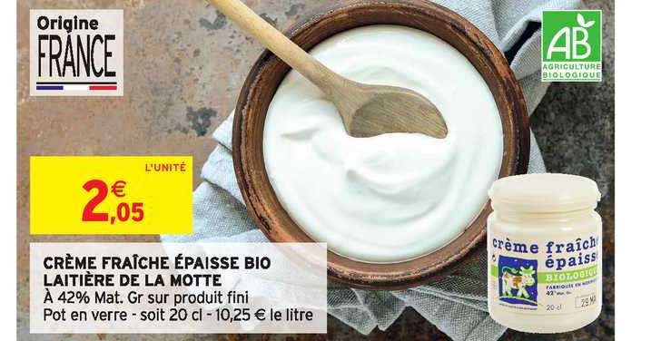 crème fraîche épaisse bio laitière de la motte