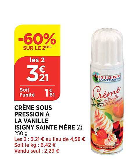 crème sous pression à la vanille isigny sainte mère