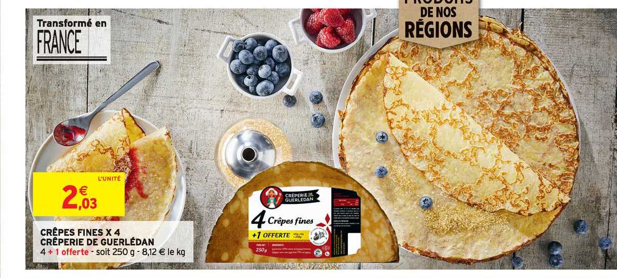 crêpes fines x4 crêperie de guerlédan