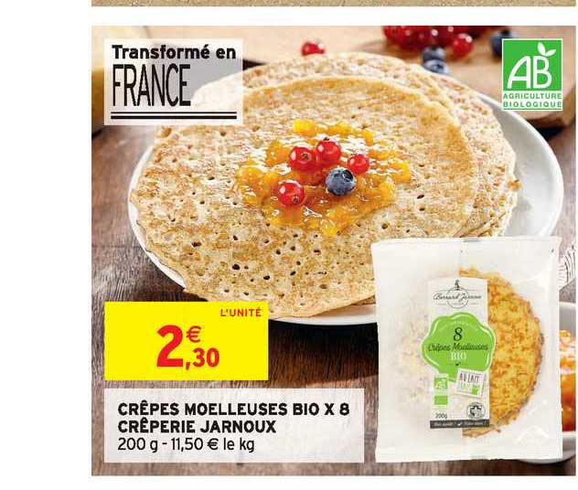 crêpes moelleuses bio x8 crêperie jarnoux