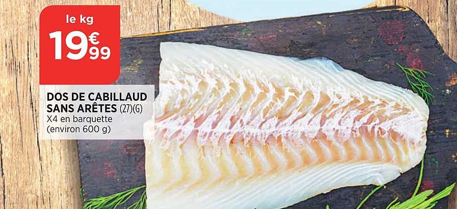 dos de cabillaud sans arêtes