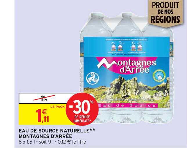 eau de source naturelle montagnes d'arrée