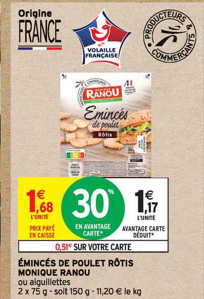 émincés de poulet rôtis monique ranou