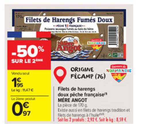 filets de harengs doux pêche française mère angot
