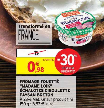 fromage fouetté "madame loïk" échalotes ciboulette paysan breton