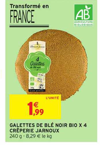 galettes de blé noir bio x4 crêperie jarnoux