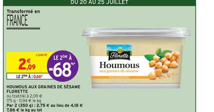 Houmous Aux Graines De Sésame Florette