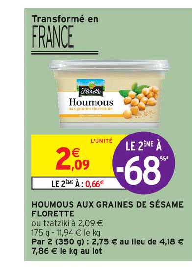 Houmous Aux Graines De Sésame Florette