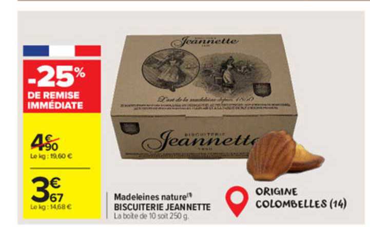 Madeleines Nature Biscuiterie Jeannette