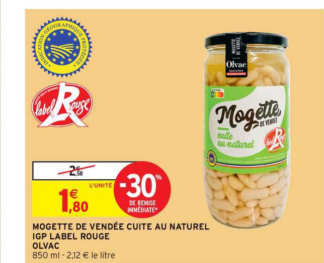 Mogette De Vendée Cuite Au Naturel Igp Label Rouge Olvac