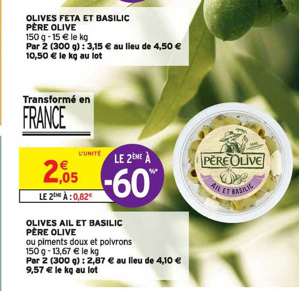 olives ail et basilic père olive
