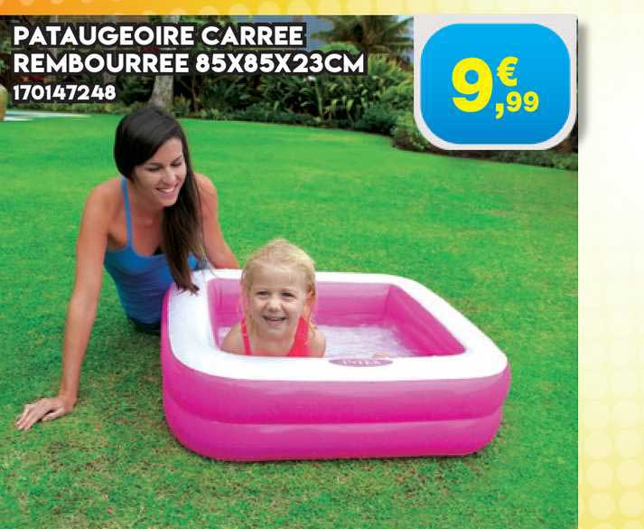 pataugeoire carrée rembourrée 85 x 85 x 23 cm
