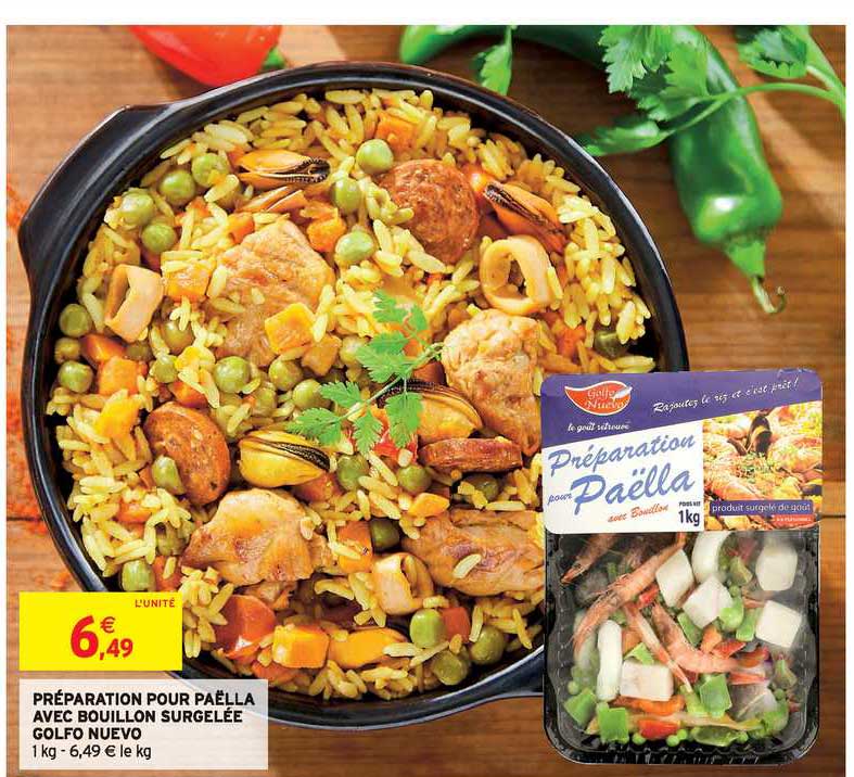 préparation pour paëlla avec bouillon surgelée golfo nuevo